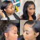 Jungle wave Straight Lace Front Wigs Human Hair for Black Women, 180% Density Brazilian Straight Virgin Human Hair Wig with Baby Hair Pre Plucked Natural Color (22 Inch, 180% Density Straight Wigs)