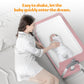 Yadala Bedside Cribs, Baby Bassinet Travel Baby Crib Baby Bed with Breathable Net, Adjustable Portable Bed for Infant/Baby with Mattress, Pink