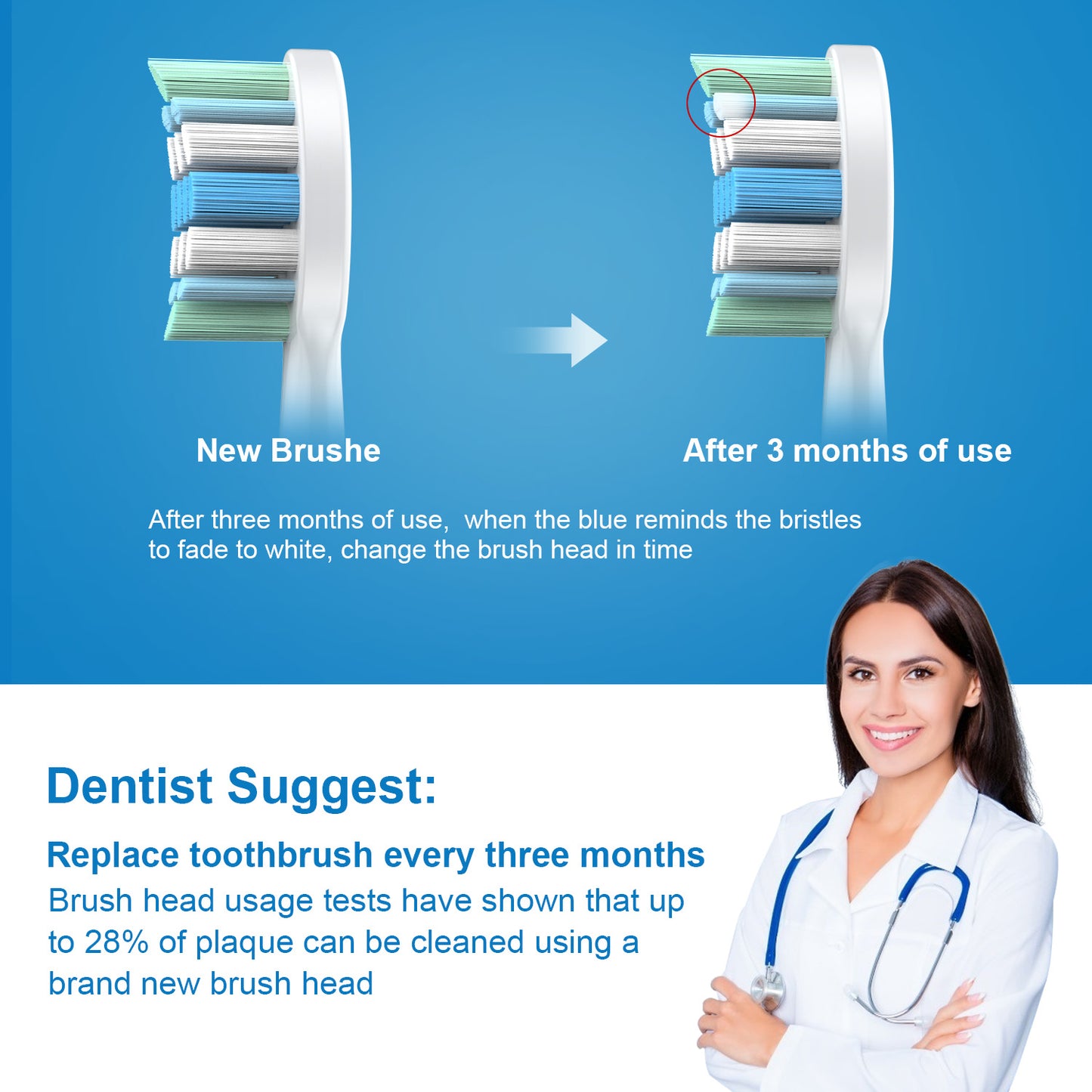 8 Pack Replacement Toothbrush Heads for Phillips Sonicare Toothbrush