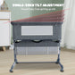 3 in 1 Baby Bassinets, Yadala Bedside Sleeper for Baby, Baby Cradle with Storage Basket, Easy to Assemble Bassinet for Newborn/Infant, Adjustable Bedside Crib, Safe Portable Baby Bed, Gray