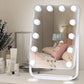 Vanity Mirror with Lights, Desk LED Makeup Mirror, Hollywood Lighted Makeup Mirror with 12 Dimmable Bulbs, 3 Color Large Tabletop Vanity Mirror with USB Charge
