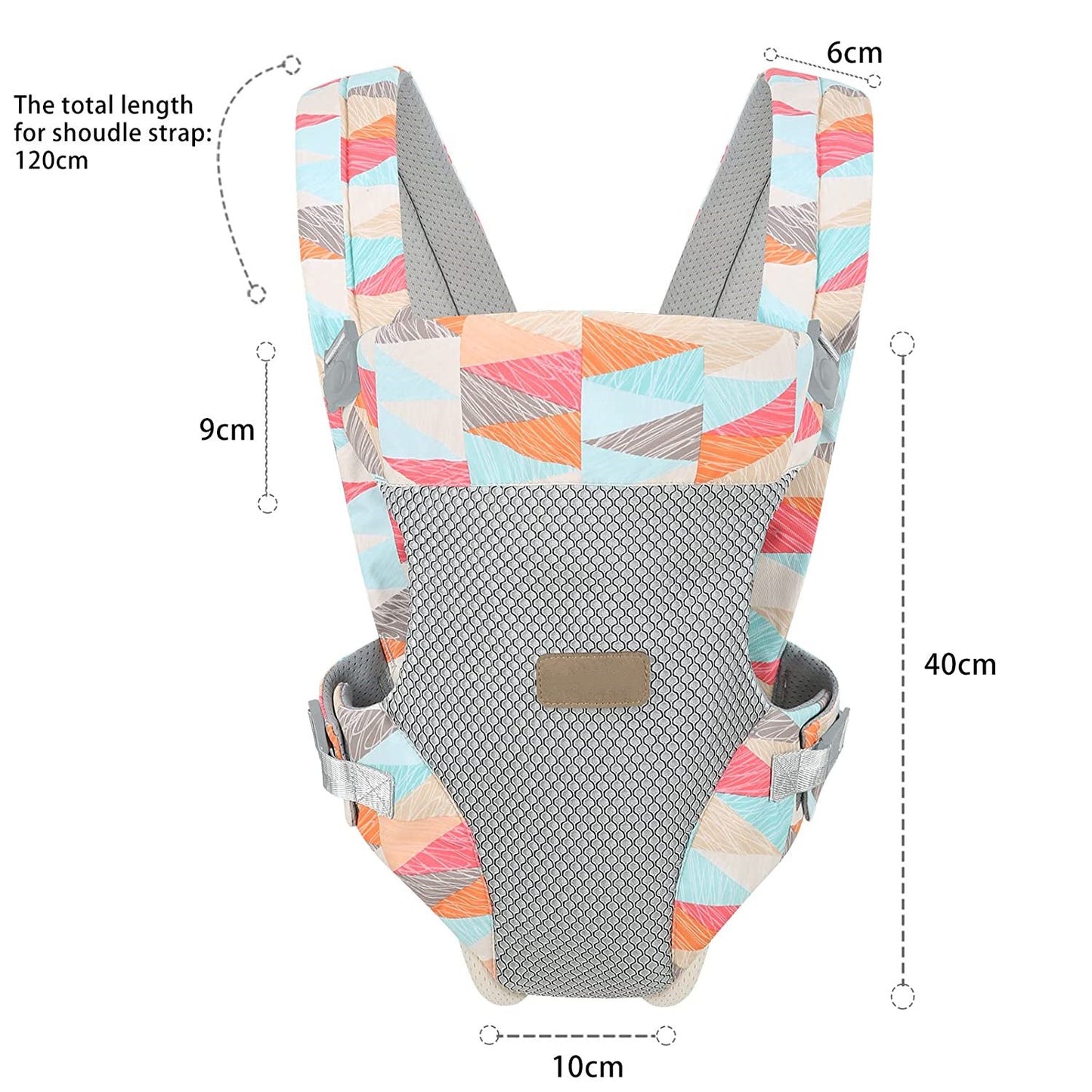 Baby Carrier, 4-in-1 Colorful Baby Carrier, Front and Back Baby Sling with Adjustable Holder