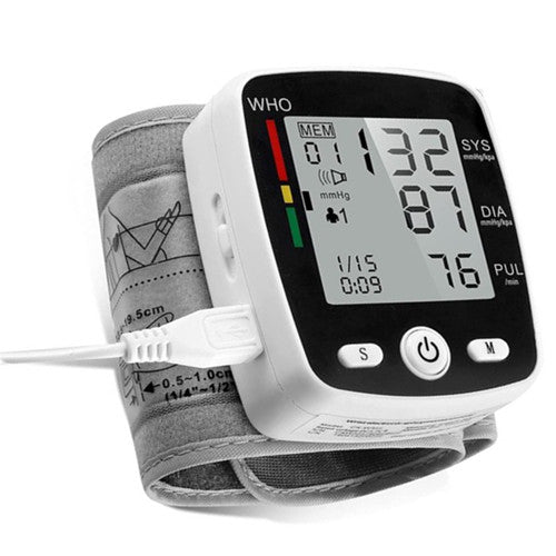 Blood Pressure Monitor, Wrist Blood Pressure Cuff Monitor with USB Charging, Automatic Digital BP Machine, Voice Broadcast