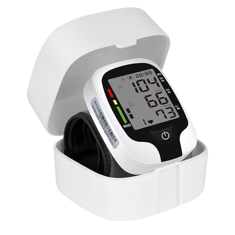 Blood Pressure Monitor With Heart Rate - Automatic BP Wrist Cuff Blood Pressure Machine with Heart Rate, Memory and Carrying Case