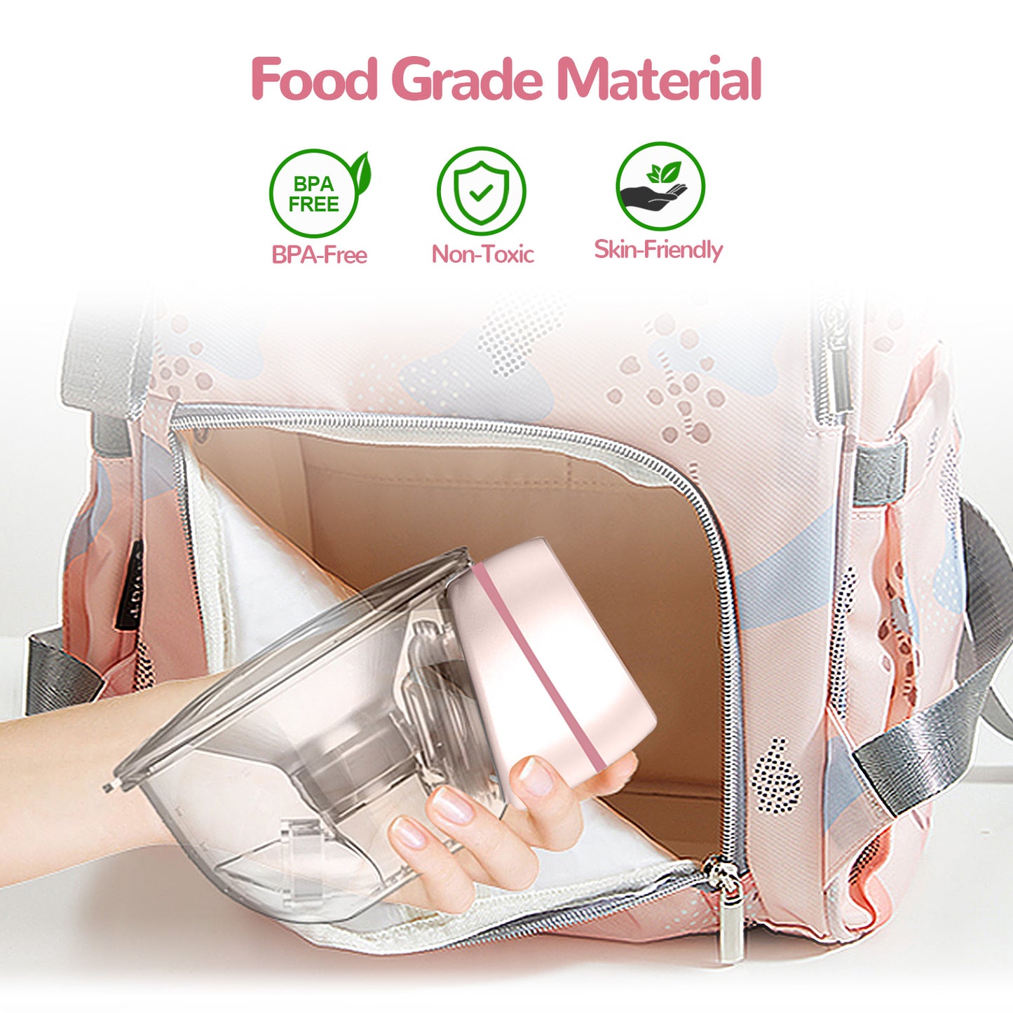 Electric Breast Pump, Yadala Wearable Breast Pump, Hands-Free Breast Pumps with 3 Modes, 9 Levels, Pink