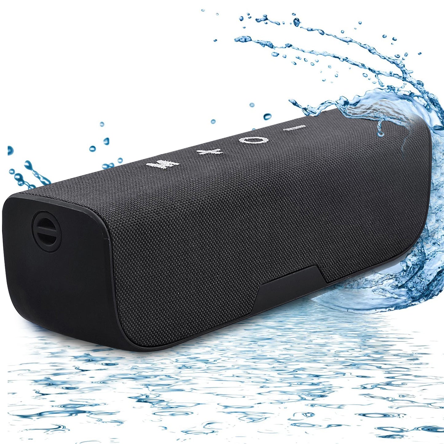 Portable Wireless Bluetooth Speaker, IPX5 Waterproof Bluetooth Speaker with FM Radio and Fabric Design, Black