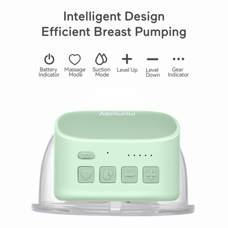 Yadala Double Wearable Breast Pump - Electric Hands-Free Portable Breastfeeding Breastpump, Spill-Proof Ultra-Quiet Pain Free Breast Pump,Green