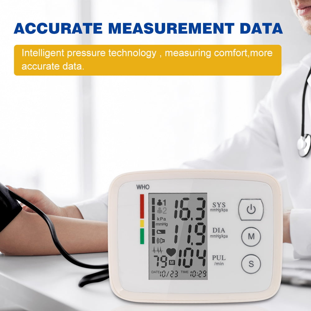 Laverner Blood Pressure Cuff, Upper Arm Blood Pressure Monitor BP Machine, Accurate Automatic High Blood Pressure Machine with USB Cable, Pulse Rate Monitor for Home Use