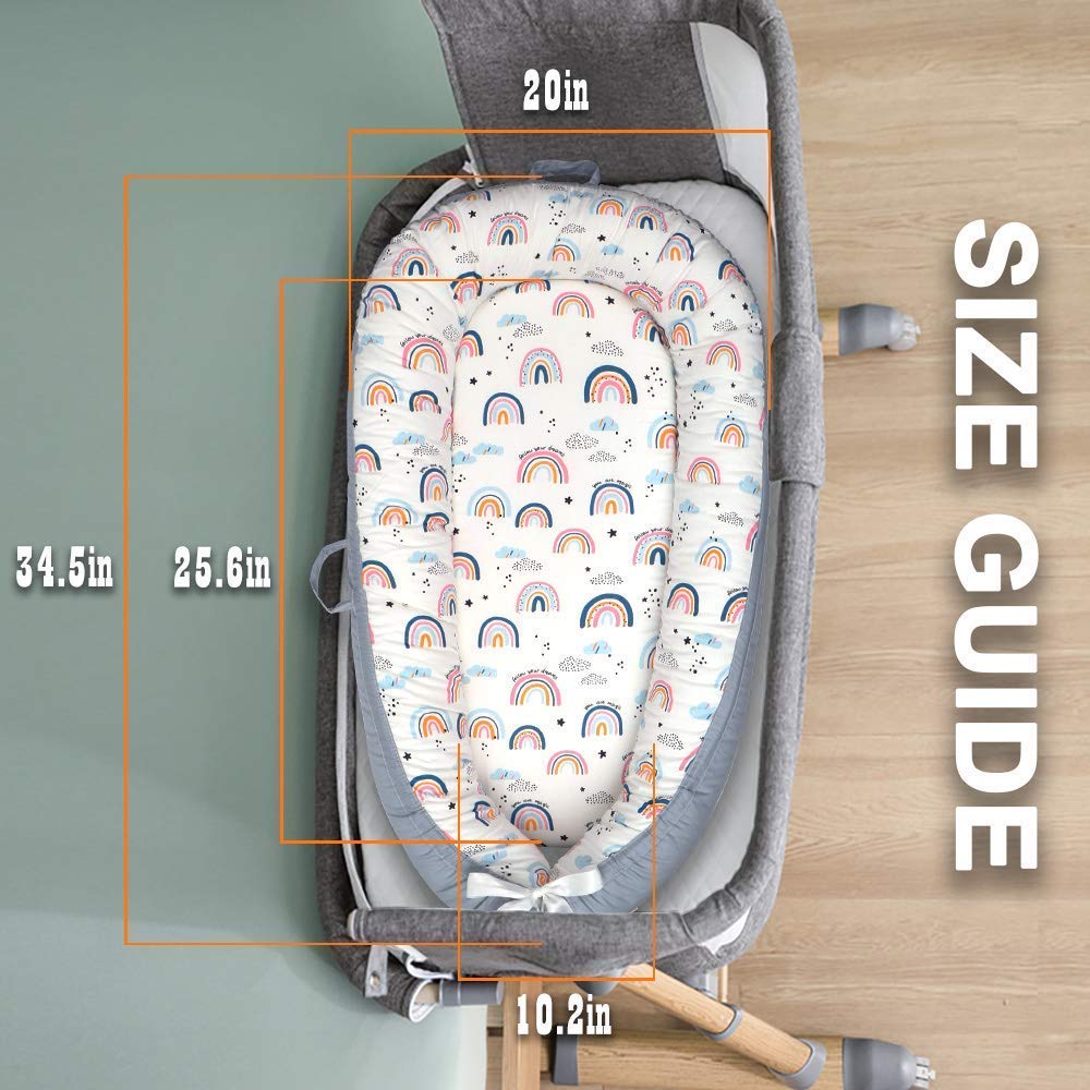 YADALA Baby Lounger Baby Nest for Bedroom Portable Infant Bassinet Nest for Co-Sleep Removable Cover Baby Bionic Bed 100% Cotton Flower