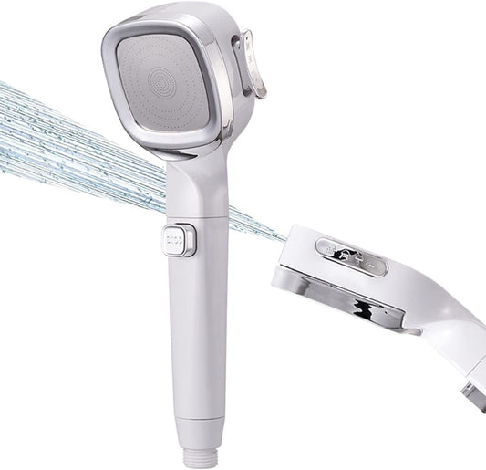 Handheld Shower Head, 4 Settings High Pressure Water Saving Shower Head, Detachable Filter Bathroom Shower Sprayer with ON/Off Switch
