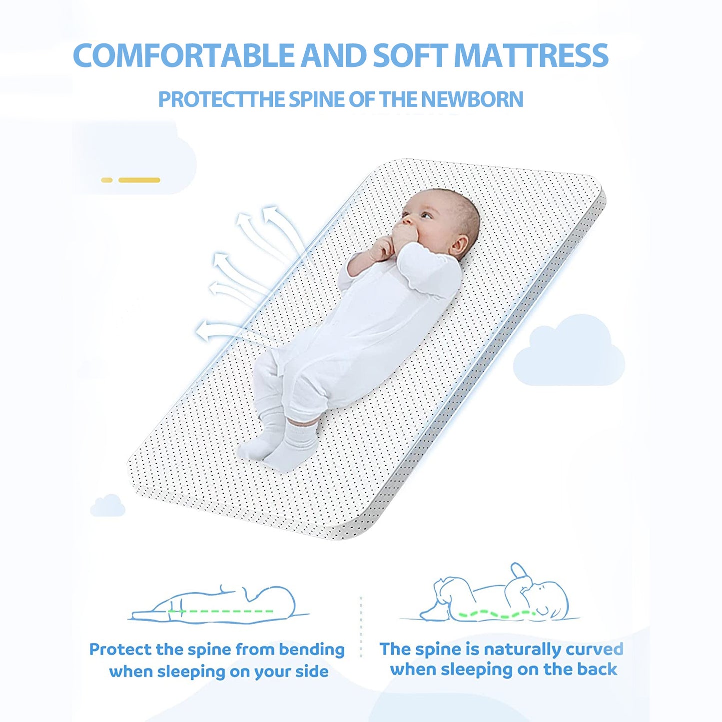 Baby Bassinet, 3 in 1 Bedside Sleeper Adjustable Bassinet Sleeper Portable Bedside Crib Easy to Assemble Bassinets for Newborn Infants, Gray