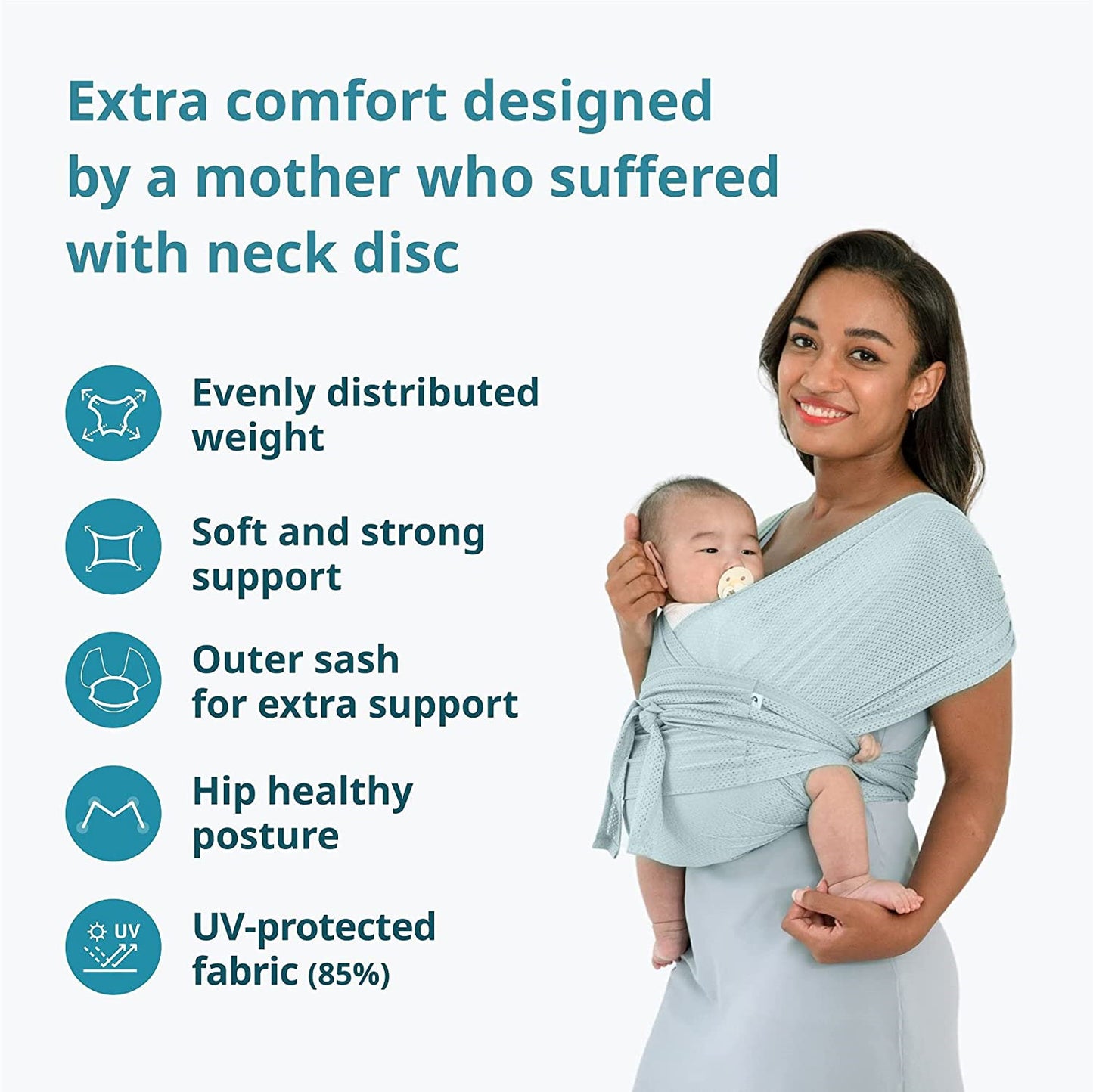 Yadala Baby Carrier, Hands Free Air-Mesh Baby Carrier, Breathable, Softness for Newborn up to 44 lbs, Mocha