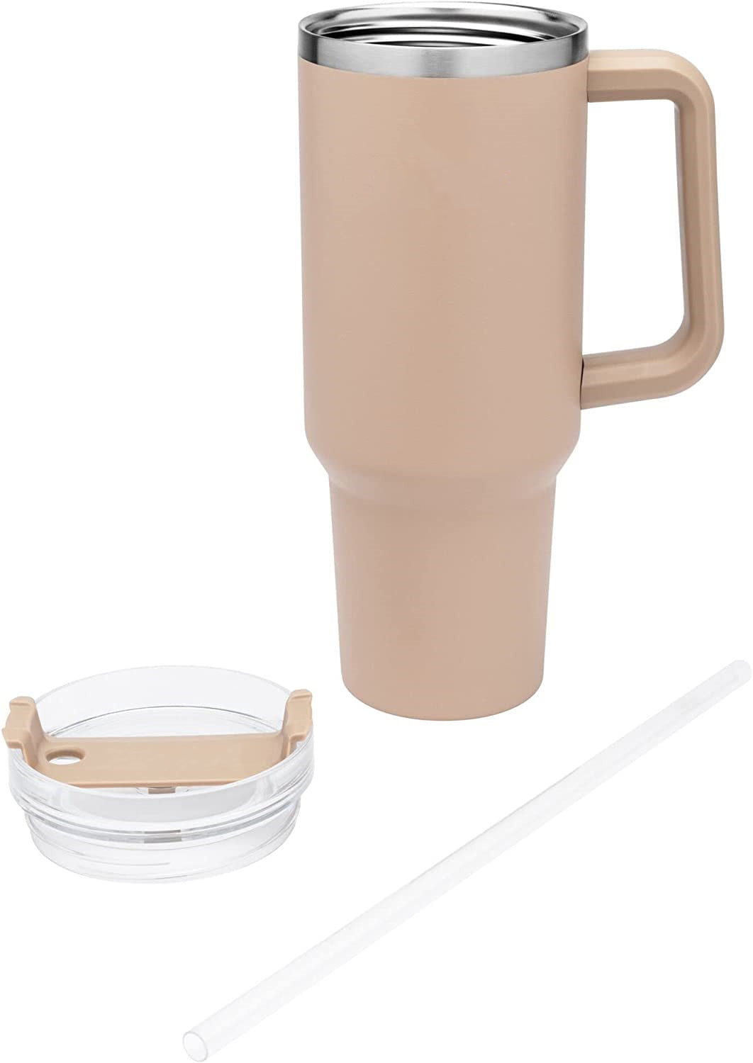 40oz Reusable Vacuum Quencher Tumbler with Straw, Leak Resistant Lid, Insulated Cup, Maintains Cold, Heat, and Ice for Hours