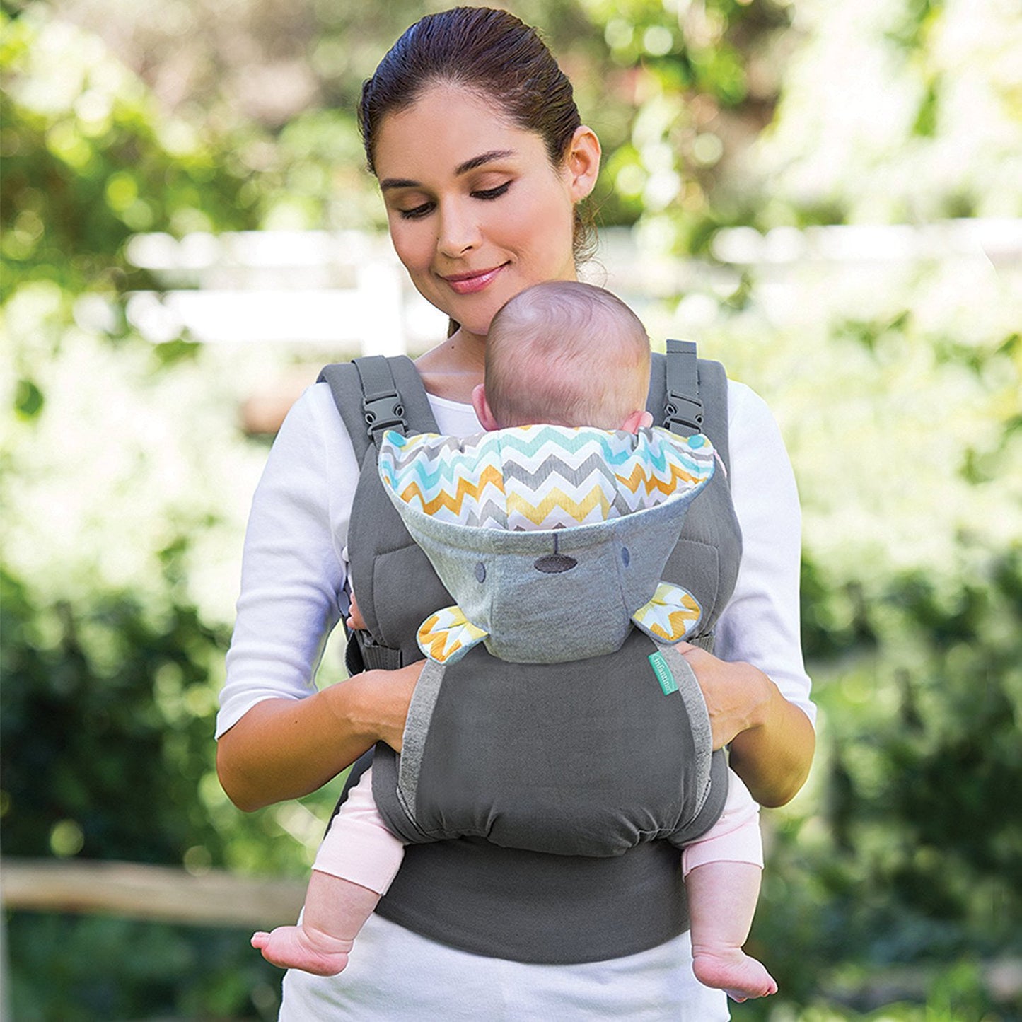 Yadala Baby Carrier, 2-in-1 Detachable Bear-Themed Gray Baby Carrier, Front and Back Backpack for Toddlers