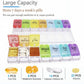 YADALA 7 Day Pill Organizer AM PM 2 Times a Day, Large Capacity Weekly Pill Box Twice Daily, Rainbow Morning and Evening Pill Case 14 Dividers BPA-Free Medicine Organizer with Easy Push Button