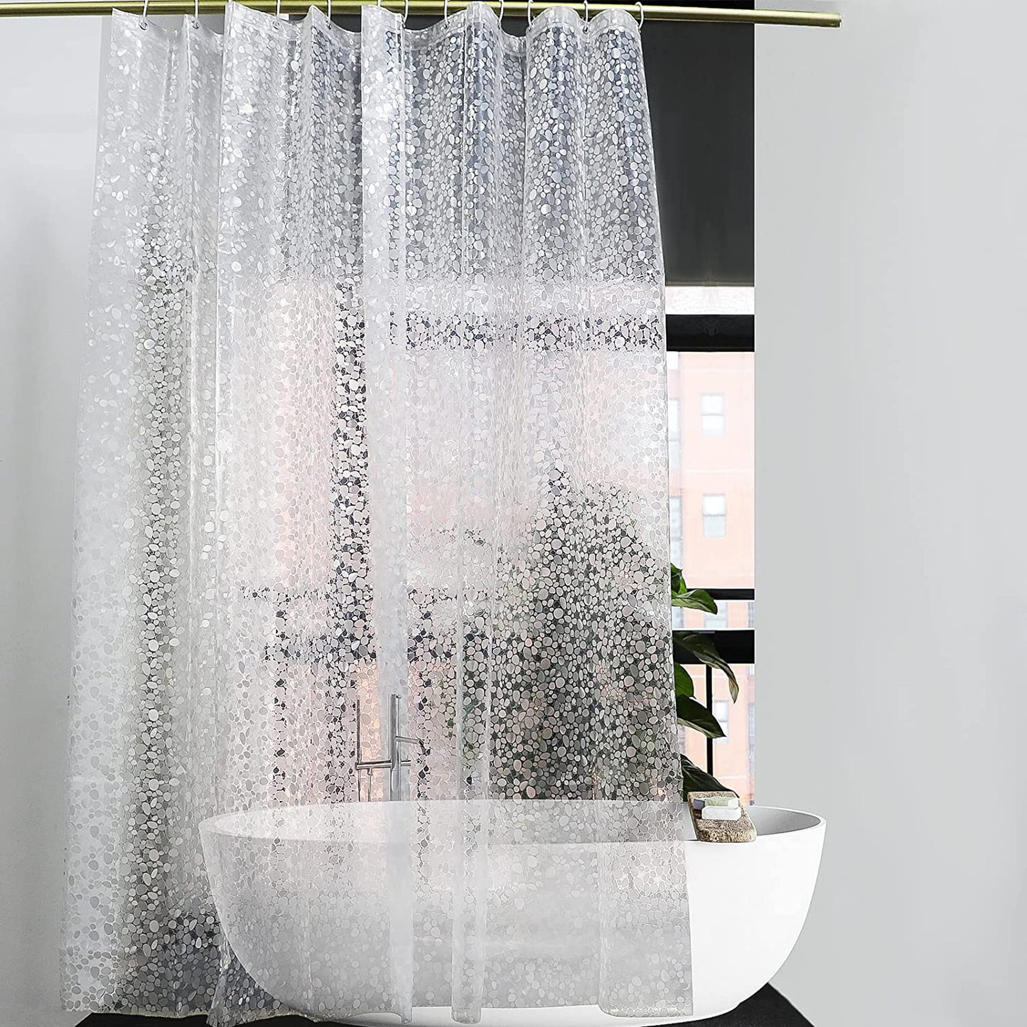 Waterproof Shower Curtain Liner, EVA Shower Curtain , Shower Liner for Shower Stall, Bathtubs, 72 x 72, 3D Pattern Watercube