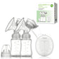 Double Breast Pump Silent Electric Portable Yadala Breast Pump with 2 Modes 4 Adjustments 150ml Milk Storage Bottle with Lid and Nipple