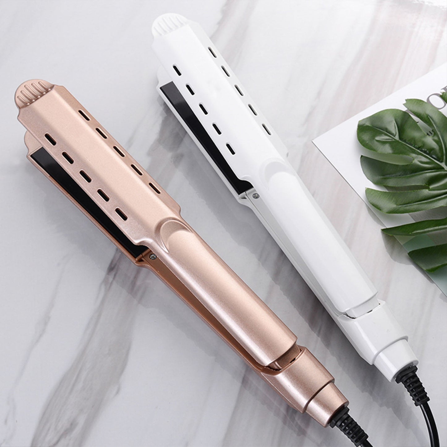 Hair Straightener and Curler, 2 in 1 Ceramic Tourmaline Flat Iron Hair Straightener and Curling Iron