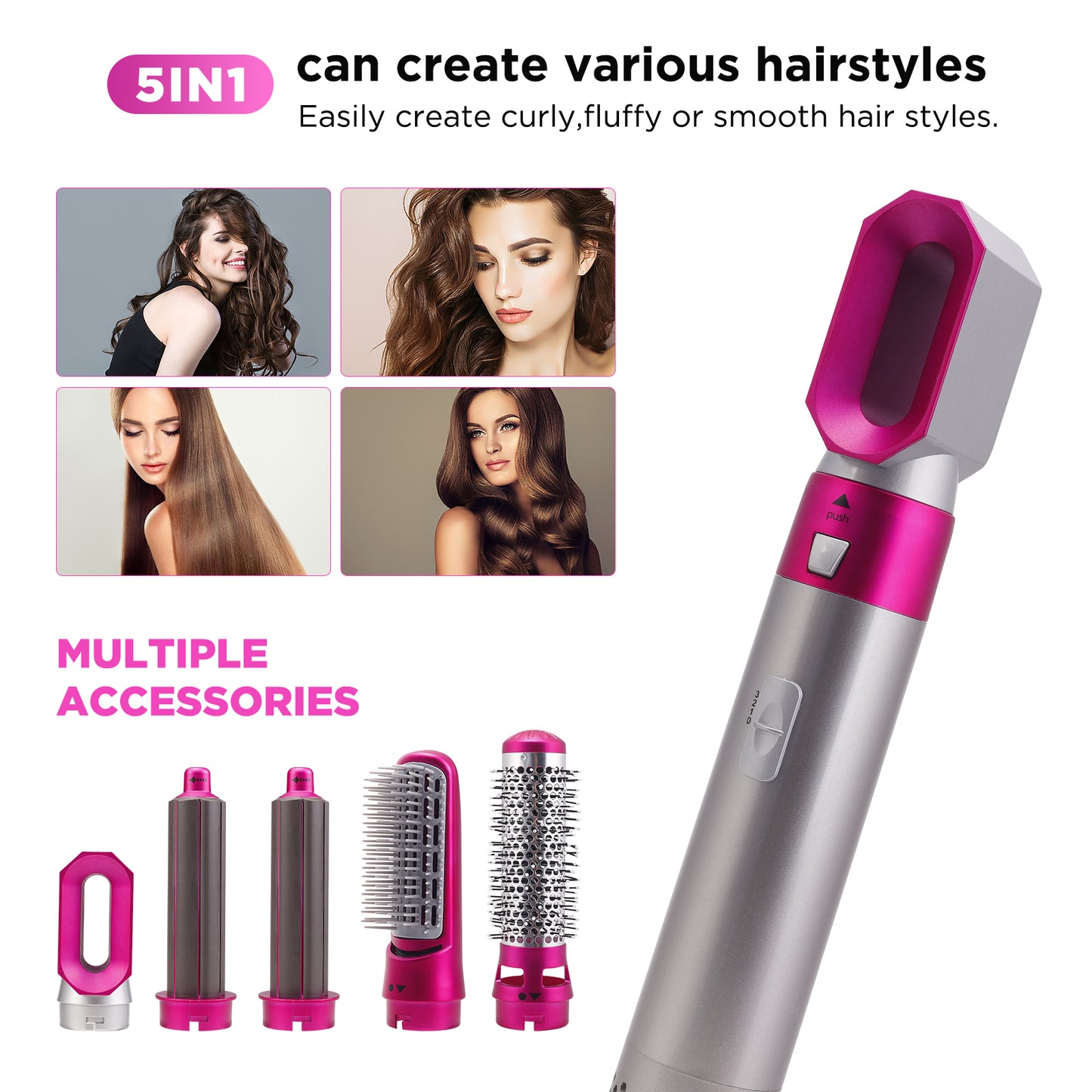 elecsop Hair Dryer Brush 5 in 1 Professional Hair Blower Brush for All Hairstyle