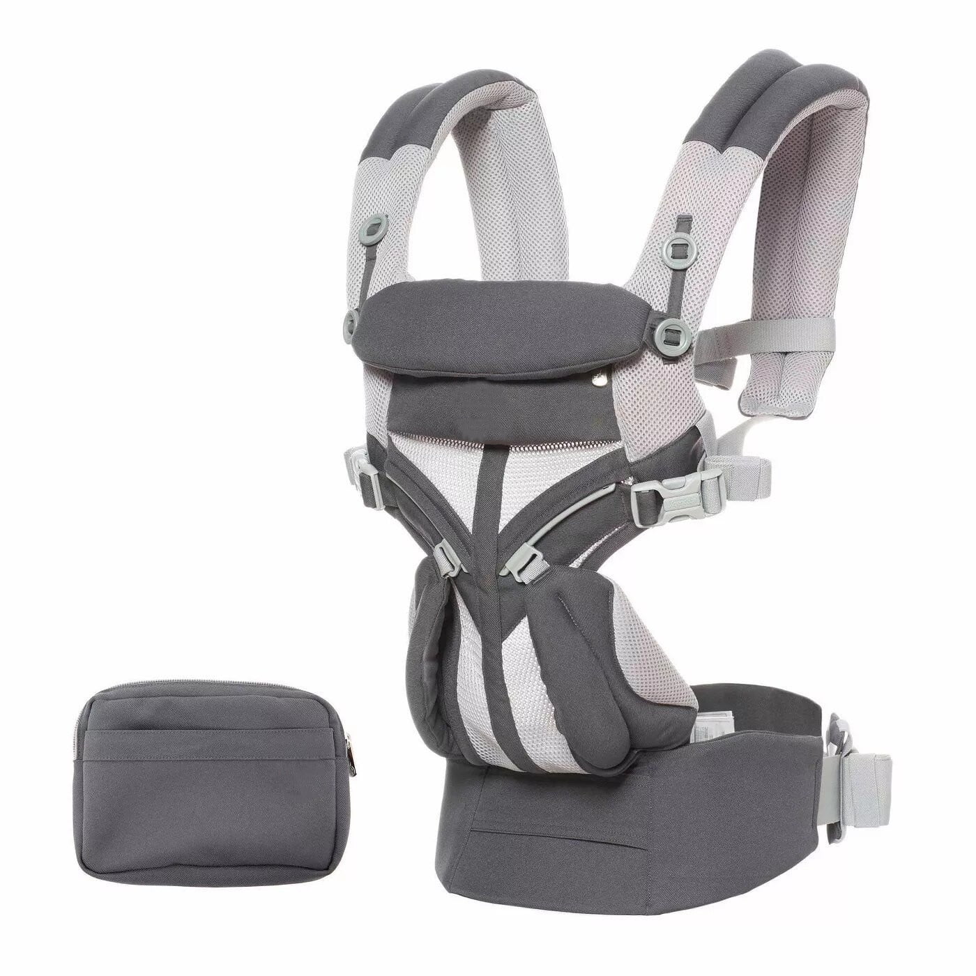 YADALA Baby Carrier, Omni 360 All-Position Baby Carrier for Newborn to Toddler with Lumbar Support & Cool Air Mesh (7-45 lb), Carbon Grey