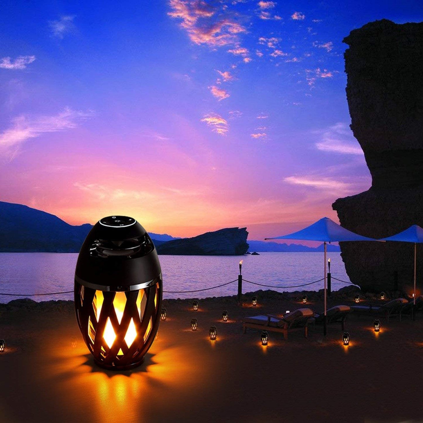 Outdoor Bluetooth Speaker, Wireless Bluetooth Speakers with LED Atmospheric Lighting Effect