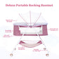 Bassinet for Babies, Zechiy 4 in 1 Portable Rocking Bassinet with Breathable Net and Harmless Mattress, Quick-Fold Crib for Newborn Girl Boy Infant, Purple