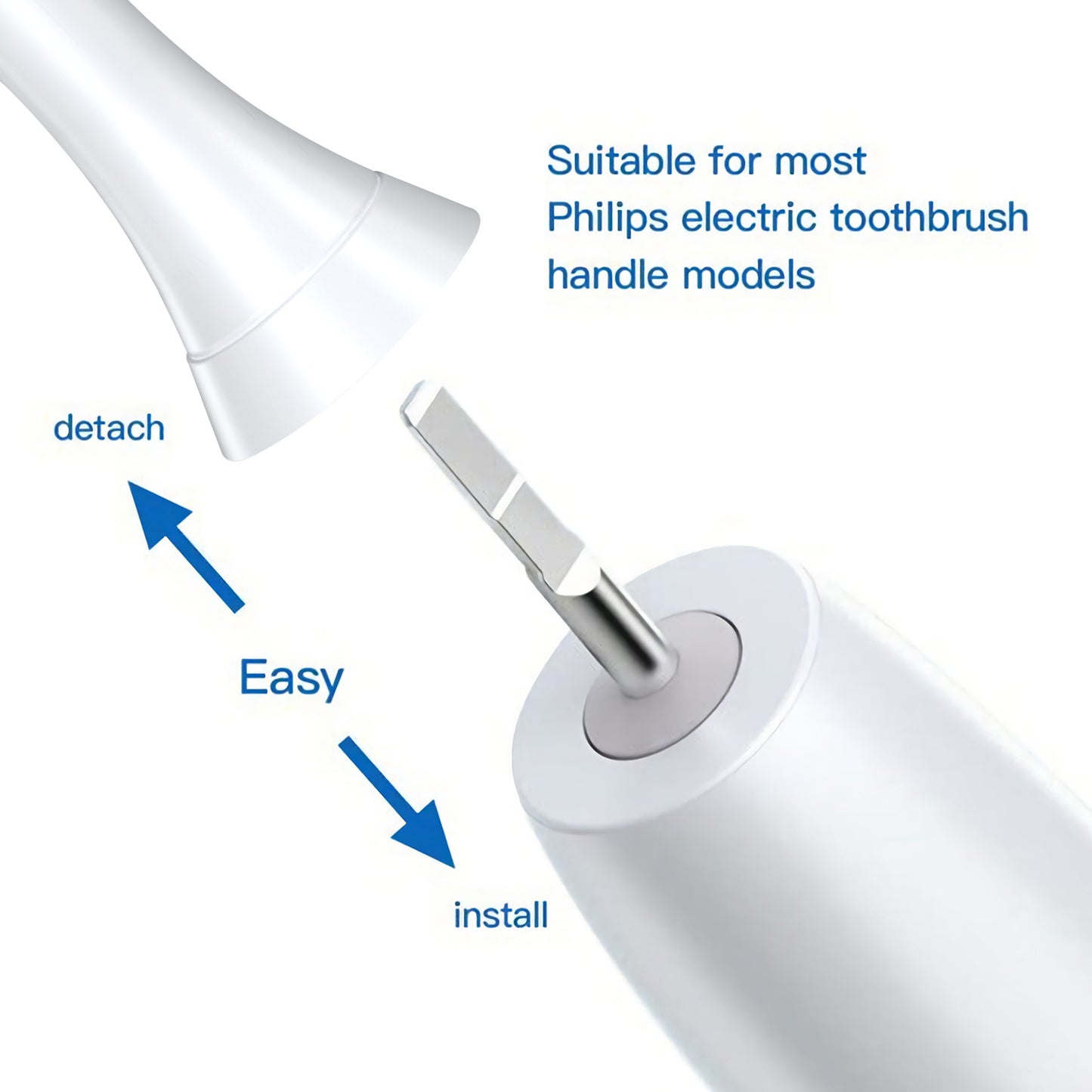 Replacement Toothbrush Heads for Philips Sonicare Replacement Heads, Compatible with Phillips Sonicare Replacement Brush Head, Electric Toothbrush Heads Refill for Sonic Care Snap-On,6 Pack