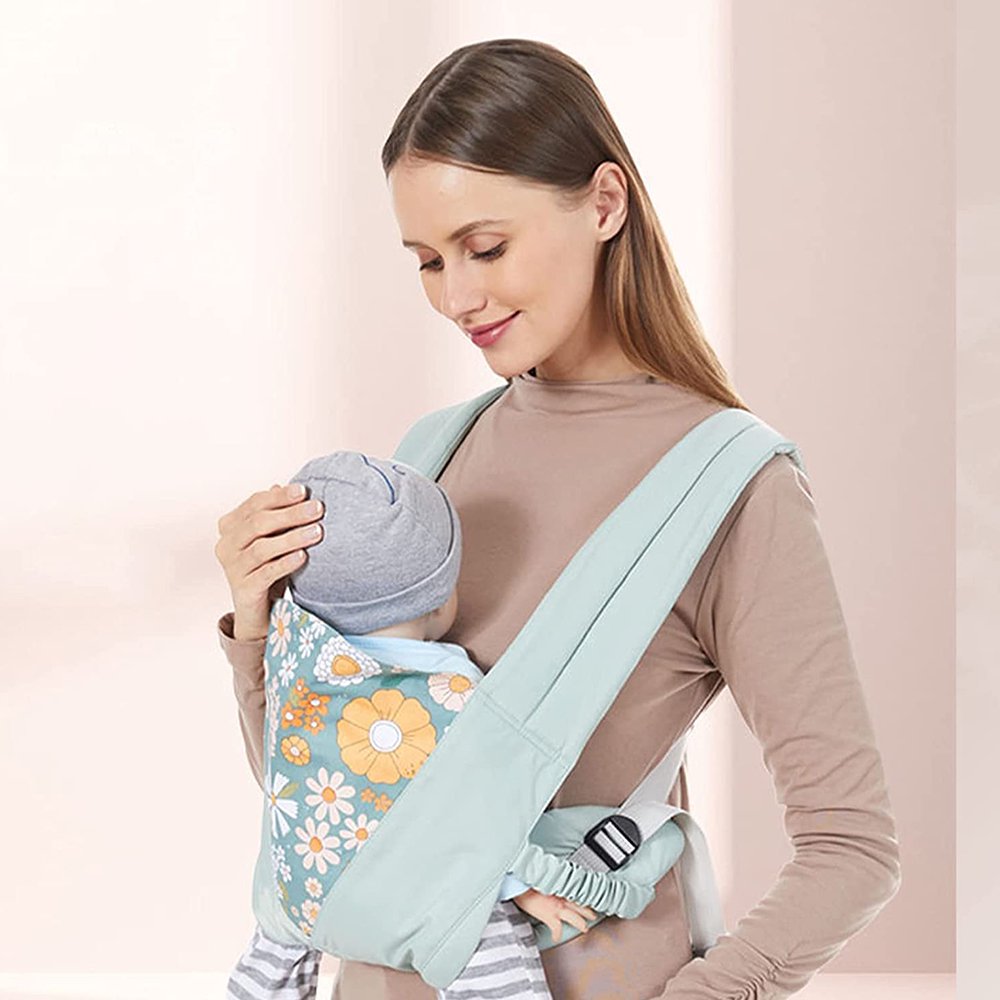 Yadala Baby Carrier, Ergonomic Blue Baby Carrier Wrap, 4-in-1 Front and Back Backpack up to 40 lbs