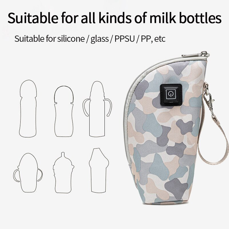 Baby Bottle Warmers Portable Travel USB Insulation Warmer Bag Infant Feeding Milk Bottle Heated Baby Accessories chauffe biberon