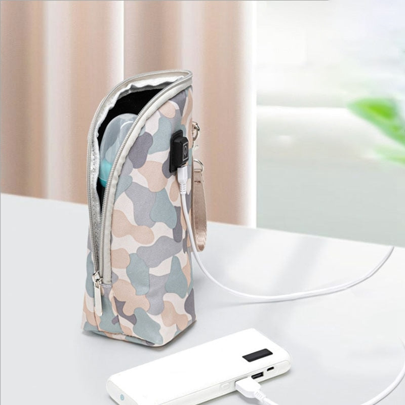 Baby Bottle Warmers Portable Travel USB Insulation Warmer Bag Infant Feeding Milk Bottle Heated Baby Accessories chauffe biberon