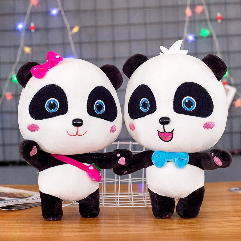 BabyBus Panda Plush Baby Bus Toys Kiki Miu Miu Panda Plushie Cartoon Animal Stuffed Dolls Toy Children Girls Birthday Gift