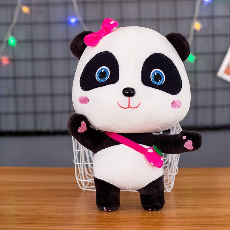 BabyBus Panda Plush Baby Bus Toys Kiki Miu Miu Panda Plushie Cartoon Animal Stuffed Dolls Toy Children Girls Birthday Gift