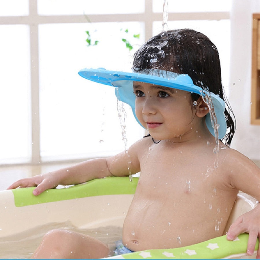 Kids Wash Hair Shield Direct Visor Caps Shampoo Bathing Shower Cap for Children Baby Care Sweet Lovely Hippos Style Baby Hats