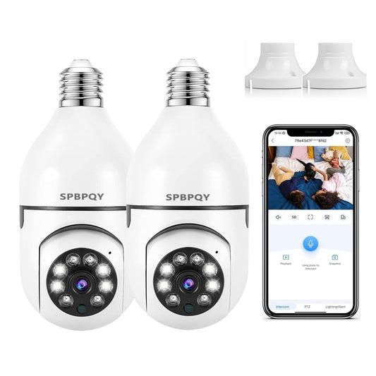 Light Bulb Camera, 2 Pack 5G Wireless WiFi Security Camera 1080p,WiFi Smart 360 Surveillance Camera for Indoor and Outdoor, Light Socket Camera with Real-time Motion Detection,Night Vision