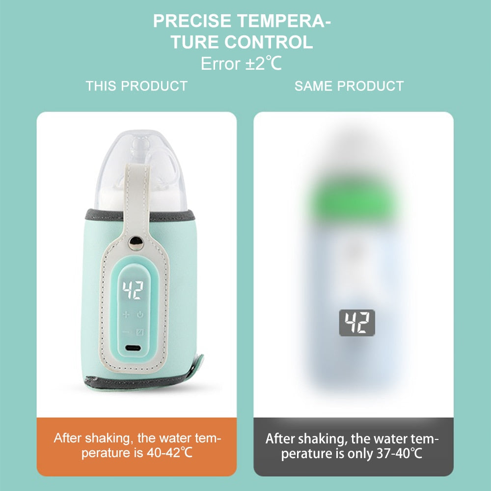 Portable USB Milk Water Warmer Travel Stroller Insulated Bag Baby Nursing Bottle Heater Low Current Heating Heating Safety