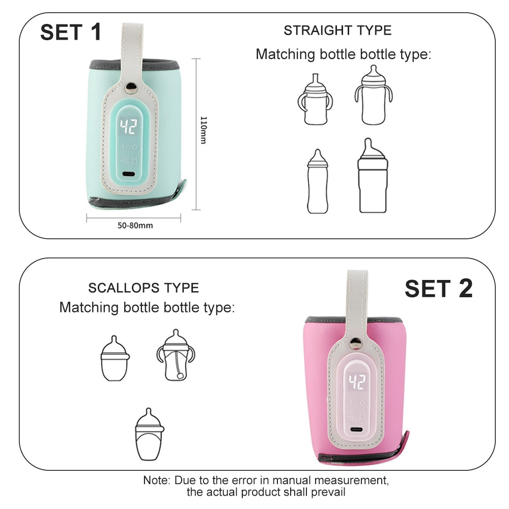 Portable USB Milk Water Warmer Travel Stroller Insulated Bag Baby Nursing Bottle Heater Low Current Heating Heating Safety