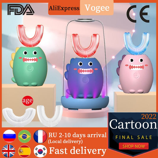 Smart Children Electric Toothbrush Ultrasonic Teeth Toothbrush Cartoon Pattern Kids Soft Silicone Xaomi U 360 Degree Brush Gift