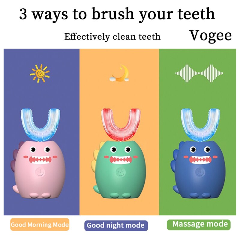 Smart Children Electric Toothbrush Ultrasonic Teeth Toothbrush Cartoon Pattern Kids Soft Silicone Xaomi U 360 Degree Brush Gift