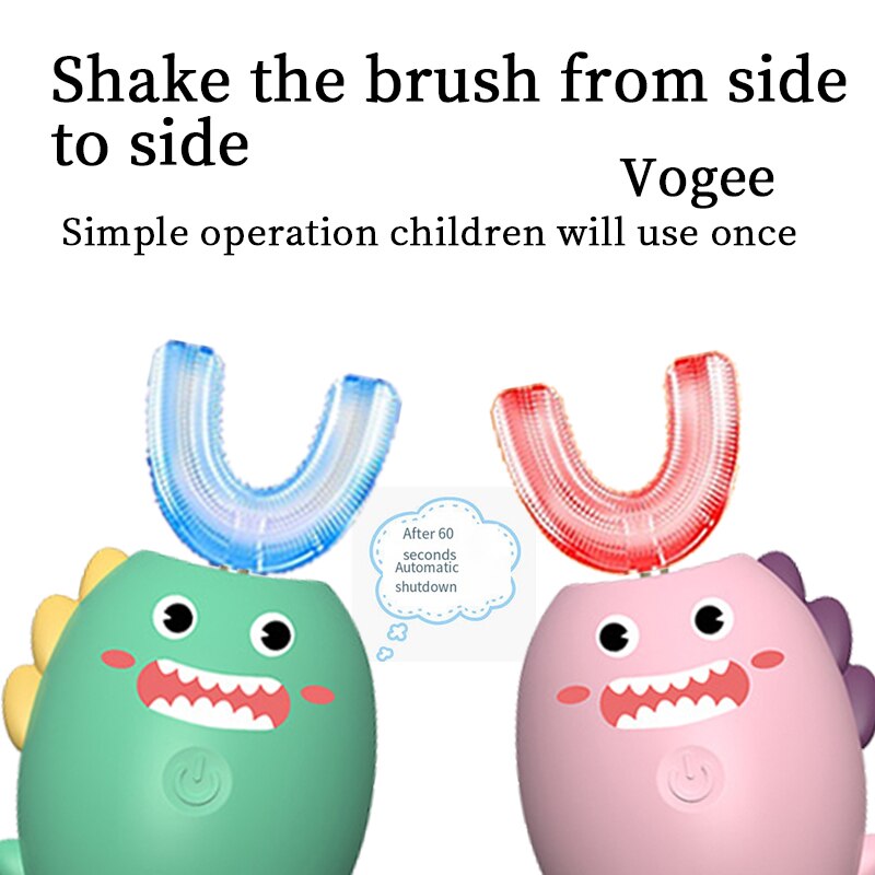 Smart Children Electric Toothbrush Ultrasonic Teeth Toothbrush Cartoon Pattern Kids Soft Silicone Xaomi U 360 Degree Brush Gift