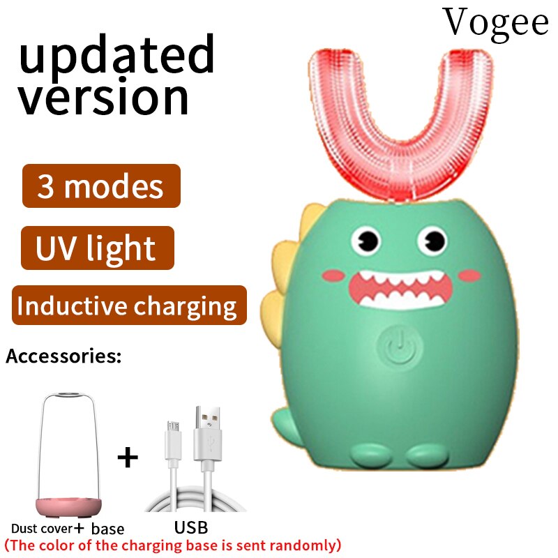 Smart Children Electric Toothbrush Ultrasonic Teeth Toothbrush Cartoon Pattern Kids Soft Silicone Xaomi U 360 Degree Brush Gift