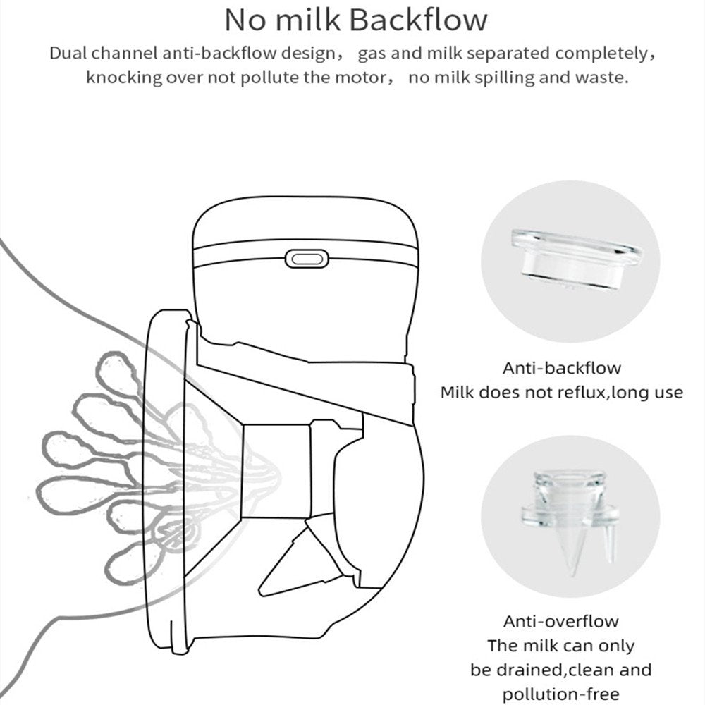 Wearable Breast Pump, Hands Free Electric Breast Pump with 2 Modes, 9 Levels -24mm