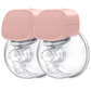 Double Wearable Breast Pump - Electric Hands-Free Portable Breastfeeding Breastpump, Spill-Proof Ultra-Quiet Pain Free Breast Pump,Light Pink