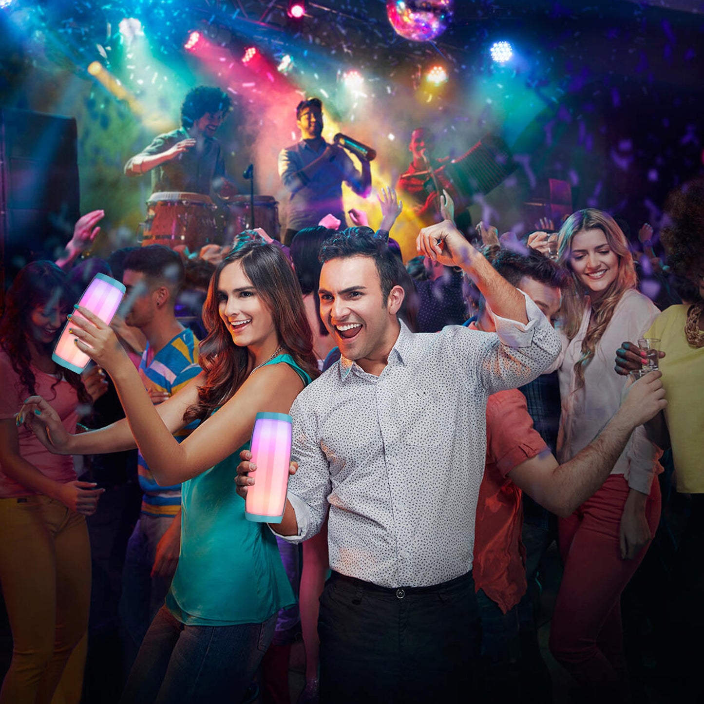 Waterproof Bluetooth Speaker, Portable Wireless Party Speaker With 360 Rich Dynamic Sound