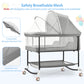 Baby Bassinets, Laverner 4 in 1 Baby Bassinet,Portable Infant Bedside Crib for Newborn with Storage Basket and Wheel for Newborns Girl Boy Infant