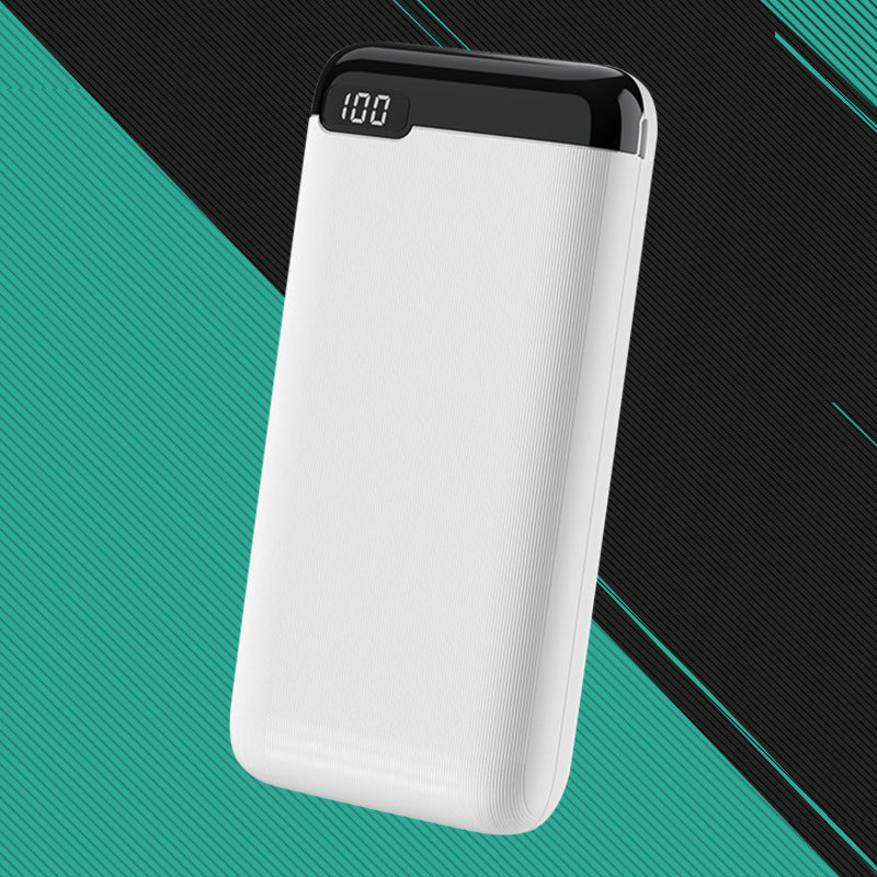 Golego 20000mAh Fast Charging Portable Digital Display Power Bank Multi-U Port Output, Universal , White