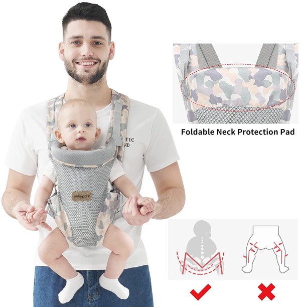 Baby Carrier, 4-in-1 Colorful Baby Carrier, Front and Back Baby Sling with Adjustable Holder