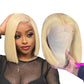 Blonde Bob Wig , Wigs Pre Plucked Bleached Knots Free Part  Short Blonde Bob Wigs for Black Women