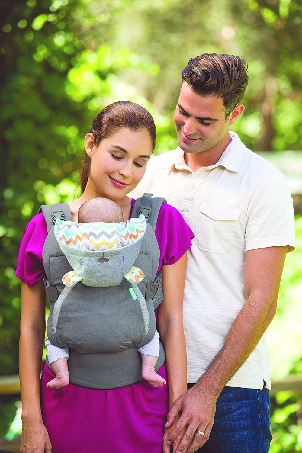 Yadala Baby Carrier, 2-in-1 Detachable Bear-Themed Gray Baby Carrier, Front and Back Backpack for Toddlers