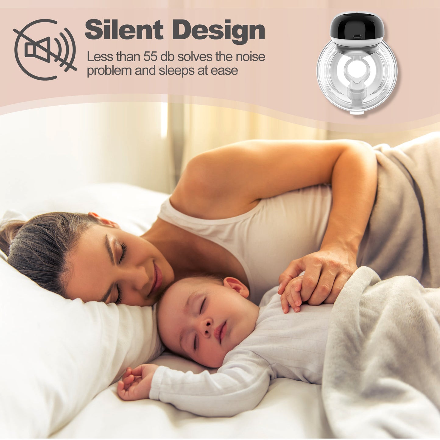 Double Wearable Breast Pump, Electric Hands-Free Breast Pumps with 2 Modes, 9 Levels - 24mm