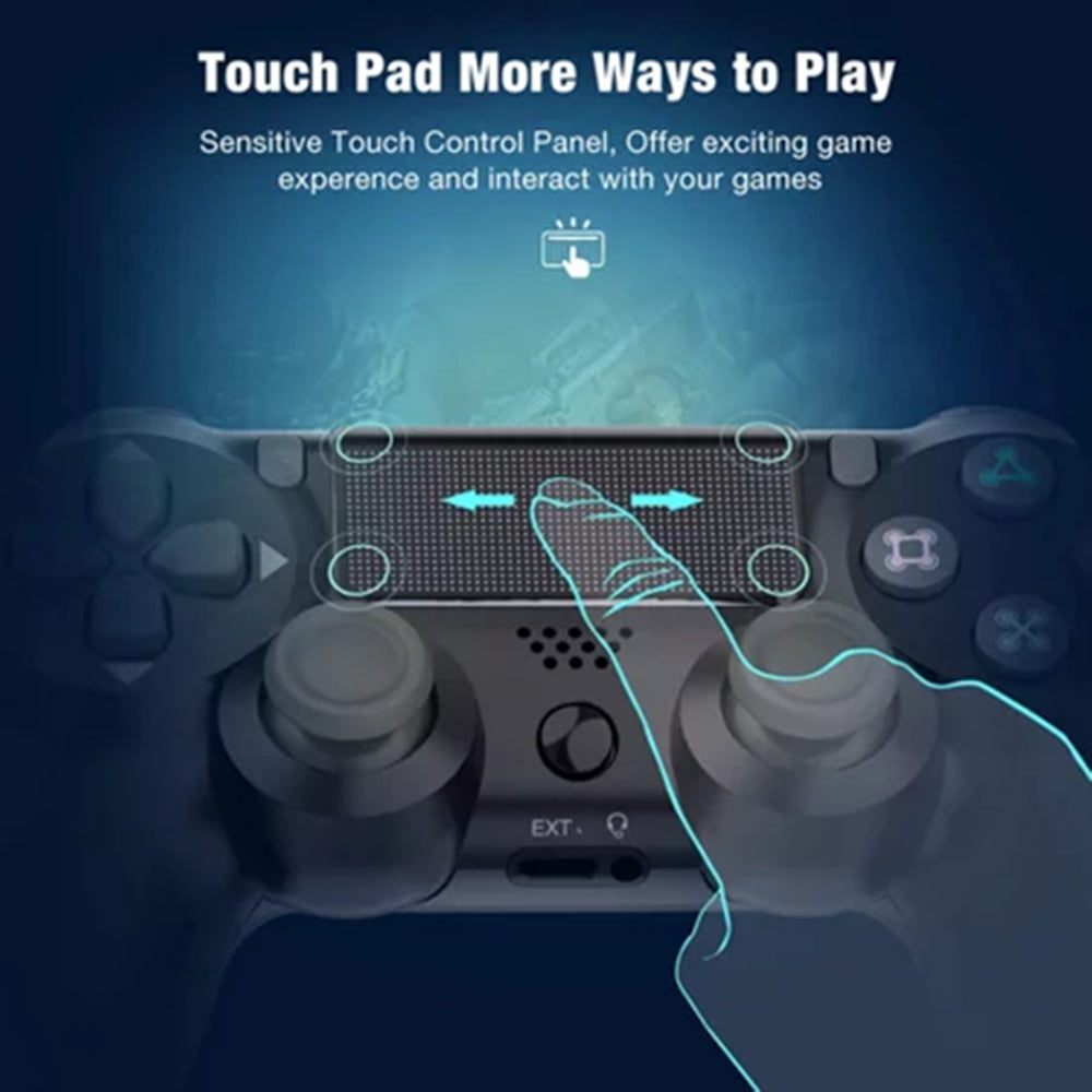 Wireless Controller Compatible with PS4/ Slim/Pro, Vibration Game Controller- Steel black